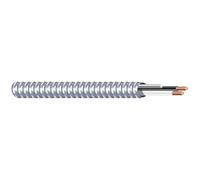 Southwire 68579222 14/2 Tipo 50 pies calibre 14 2 conductores MC Cable recubierto de metal sólido con armadura de aluminio y cable de tierra aislado verde