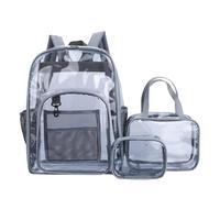 SOUUXIU Mochila Transparente Resistente, Bolsa Transparente Grande para Eventos en el Estadio Escolar, Viajes al Aire Libre, Camping, PVC, 3 uds.
