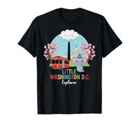 Souvenir artístico de Aventura para niños Little Washington DC Explorer Camiseta