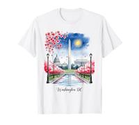 Souvenir artístico del cielo con flores de cerezo en flor de Washington DC Camiseta