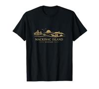 Souvenir clásico y novedoso de Mackinac Island Michigan Minamalist Camiseta
