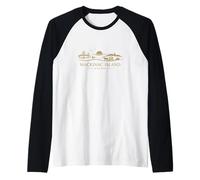 Souvenir clásico y novedoso de Mackinac Island Michigan Minamalist Camiseta Manga Raglan