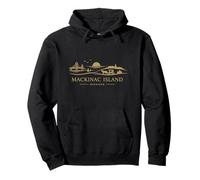 Souvenir clásico y novedoso de Mackinac Island Michigan Minamalist Sudadera con Capucha