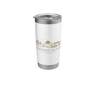 Souvenir clásico y novedoso de Mackinac Island Michigan Minamalist Vaso térmico de acero inoxidable de doble pared