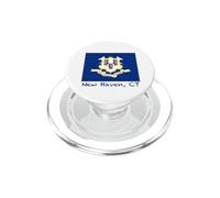 Souvenir con la Bandera de New Haven Connecticut, EE. UU PopSockets PopGrip para MagSafe