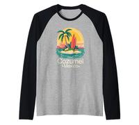 Souvenir de Cozumel México Vacaciones Viajes Hombres Mujeres Camiseta Manga Raglan