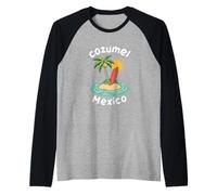 Souvenir de Cozumel México Vacaciones Viajes Hombres Mujeres Camiseta Manga Raglan