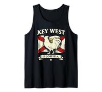 Souvenir de Gallo de los Cayos de Florida con diseño de Bandera de Key West Florida Camiseta sin Mangas