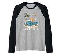 Souvenir De Ibiza España Horizonte Hombres Mujeres España Vacaciones Camiseta Manga Raglan