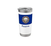 Souvenir de Keene, bandera de New Hampshire, EE. UU. Vaso térmico de acero inoxidable de doble pared