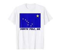 Souvenir de la Bandera de Estados Unidos del Polo Norte de A Camiseta gráfica económica, Hombre, Blanco, M