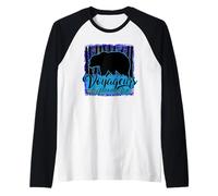 Souvenir de Oso con Arte Grunge del Parque Nacional Voyageurs de Minnesota Camiseta Manga Raglan
