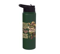 Souvenir de vacaciones de Cowboy Frog Western a Texas Trip 2026 Stainless Steel Insulated Water Bottle