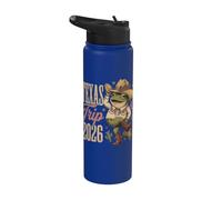 Souvenir de vacaciones de Cowboy Frog Western a Texas Trip 2026 Stainless Steel Insulated Water Bottle