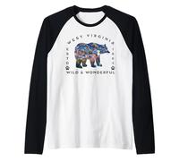 Souvenir de Wild Wonderful Wildlife Wildlife WV Mountains Camiseta Manga Raglan