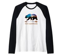Souvenir del Cielo Nocturno del Oso Negro Americano de New Hampshire, EE. UU. Camiseta Manga Raglan