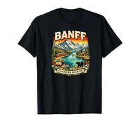 Souvenir del Parque Nacional Retro Mountain Scenic de Banff, Canadá Camiseta