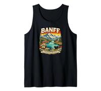 Souvenir del Parque Nacional Retro Mountain Scenic de Banff, Canadá Camiseta sin Mangas