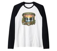 Souvenir del Sendero de Las Diez Cataratas del Parque Estatal Silver Falls de Oregón Camiseta Manga Raglan