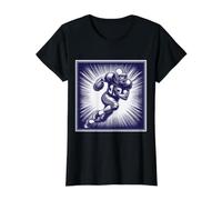 Souvenir Deportivo Touchdown de Mariscal de Campo de fútbol Americano Camiseta gráfica económica, Mujer, Negro, XS