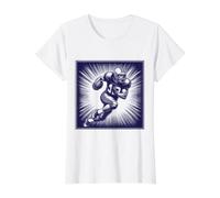 Souvenir Deportivo Touchdown de Mariscal de Campo de fútbol Americano Camiseta gráfica económica, Mujer, Blanco, L