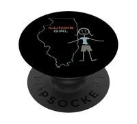Souvenir Divertido para Mujer Illinois, IL Chicas Illinois PopSockets PopGrip Adhesivo