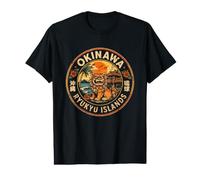 Souvenir Retro de Viaje a Las Islas Ryukyu del león Shisa de Okinawa Camiseta gráfica económica