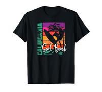 Souvenir Retro para surfistas al Atardecer de Seal Beach California Camiseta
