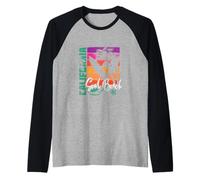 Souvenir Retro para surfistas al Atardecer de Seal Beach California Camiseta Manga Raglan