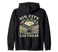 Souvenir Vintage de Las Vegas Sin City Nevada Retro Las Vegas Sudadera con Capucha