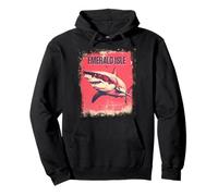Souvenir vintage de tiburones para vacaciones en Emerald Isle, Carolina del Norte Sudadera con Capucha