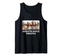 Souvenir vintage de Wild Horses Assateague Island, Virginia Camiseta sin Mangas