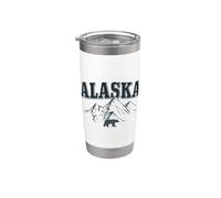 Souvenir vintage naturaleza de Alaska Bear Mountain Vaso térmico de acero inoxidable de doble pared