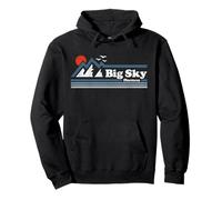 Souvenir Vintage Retro de Big Sky Montana Ski Mountain State Sudadera con Capucha