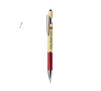 SOUVENIRS FACTORY 50x Bolígrafos Personalizados de Bambú con Puntero Táctil (Stylus) - Impresión UV a Color de Logo o Texto - Pack para Regalos de Empresa, Publicidad, Bodas y Eventos - Tinta Azul