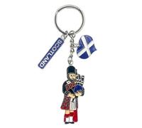 Souvenirs Llavero de Escocia - Llavero de Piper escocés - Llavero de Escocia - Llavero de coche de regalo de Edimburgo, Multicolor, 12.5 cm