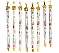 Souvenirs London Crown Pen - Juego de 8 piezas con temática de monarquía británica - Instrumento de escritura de lujo