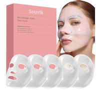 Souvik Mascarilla Facial de Colágeno Hidratante y Reafirmante Reducción de Arrugas y poros 5 Piezas Dissoluble y Absorbible 3 Variantes Mascarilla de Colágeno (rosa)
