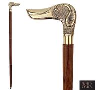 SouvNear caña - 94 cm bastón de madera con mango de latón