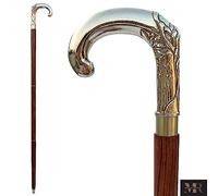 SouvNear caña - 95,5 cm bastón de madera con mango de latón