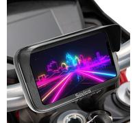 Sovica Soporte movil Moto Impermeable con Cargador 2.1A Sistema Unico conexion rapida Funda con Visera antireflejos Valida para Smartphones hasta 7.5" sujecion al Manillar irrompible