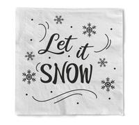 Sovie HOME Servilletas de 3 capas, 33 x 33 cm, pliegue 1/4, servilletas blancas de invierno con cristales de hielo de filigrana