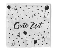 Sovie HOME Servilletas "Gute Zeit" de tejido, 3 capas, 33 x 33 cm, pliegue 1/4, servilletas de papel desechables con texto en alemán