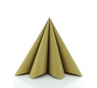 Sovie Horeca Servilletas Airlaid de 40 x 40 cm, servilletas desechables de alta calidad, extremadamente absorbentes y similares a la tela, ideal para bodas y fiestas, 50 unidades, color dorado