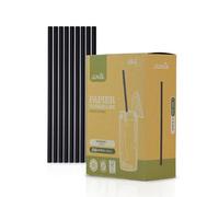 Sovie Pajitas de papel negro - Pajitas sin plástico - Certificado FSC, fabricadas en Europa, biodegradables - Ø 6 mm - 20 cm de longitud - 250 unidades