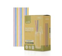 Sovie Pajitas de papel pastel, sin plástico, certificadas FSC, fabricadas en Europa, biodegradables, 8 mm de diámetro, 20 cm de longitud, 150 unidades