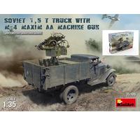 Soviet 1,5 T Camión W/ m-4 Maxim Aa Machine Gun Plástico Kit 1 :3 5 Modelo