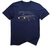 Soviet 2107 1988 Camiseta Arte Sedan Callejero Vintage (XL, Azul)