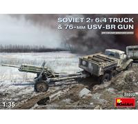 Soviet 2T 6x4 Camión Con 76mm Usv-Br Gun 1 :3 5 Plástico Modelo Kit Miniart