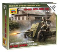 SOVIET 45MM CAÑÓN ANTI TANQUE 1:72 FIGURA KIT DE MODELO DE PLÁSTICO ZVEZDA